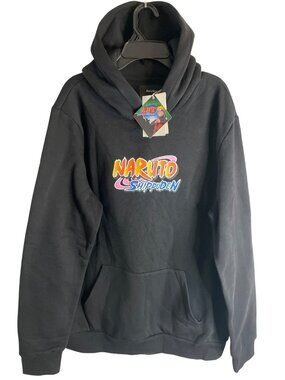 Bershka Naruto Shippuden Black Hoodie Men's Size Medium Brand New W/Tags
